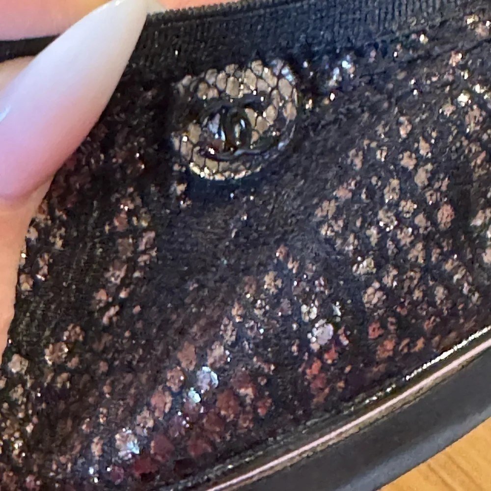 CHANEL Lagerfeld Interlocking CC Lace Metallic Cap Toe Ballet Flats Size 35 NWT